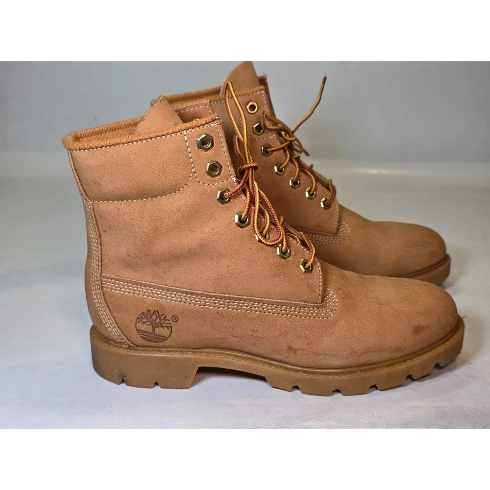 Timberland Men's 6-Inch Premium Waterproof Boots Size 7 M Wheat Nubuck Shoes USA